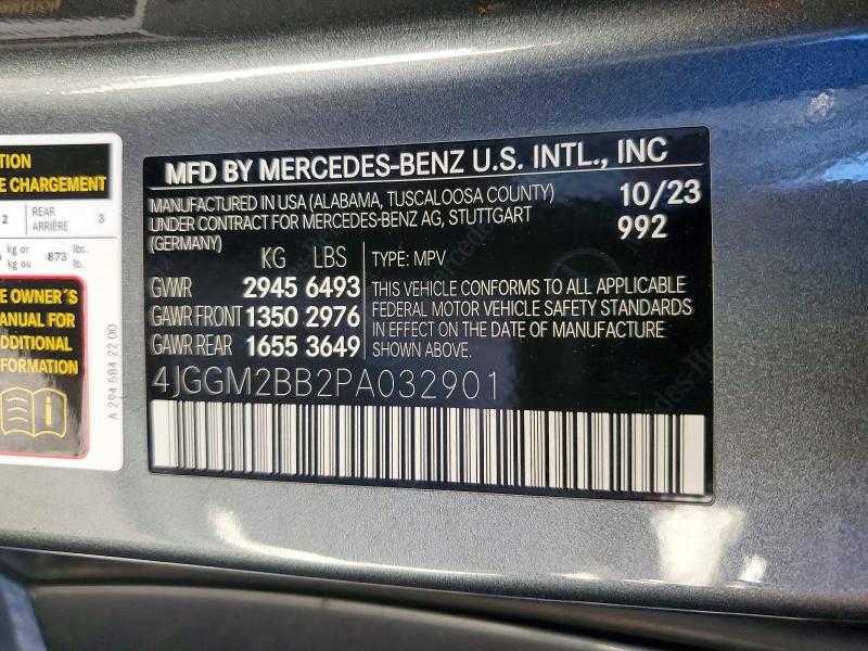 Aukcja sprzedaży 2023 Mercedes-benz Eqe Suv, vin: 4JGGM2BB2PA032901, numer aukcji: 41658106