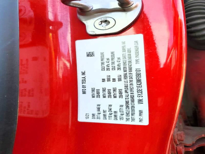 Продаж на аукціоні авто 2021 Tesla Model 3, vin: 5YJ3E1EA3MF098101, номер лоту: 47278636
