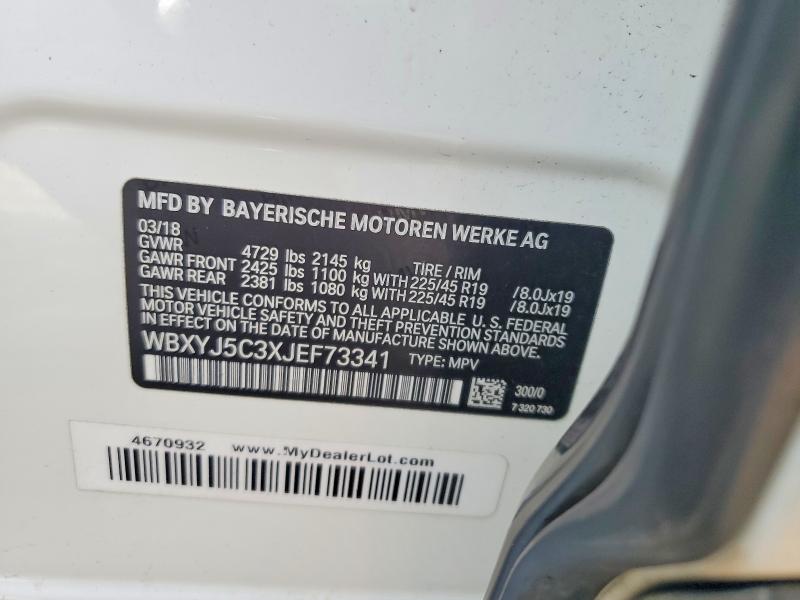 Aukcja sprzedaży 2018 Bmw X2, vin: WBXYJ5C3XJEF73341, numer aukcji: 79190675