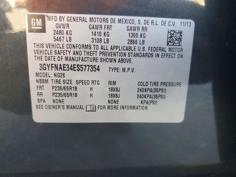Aukcja sprzedaży 2014 Cadillac Srx, vin: 3GYFNAE34ES577354, numer aukcji: 79600555