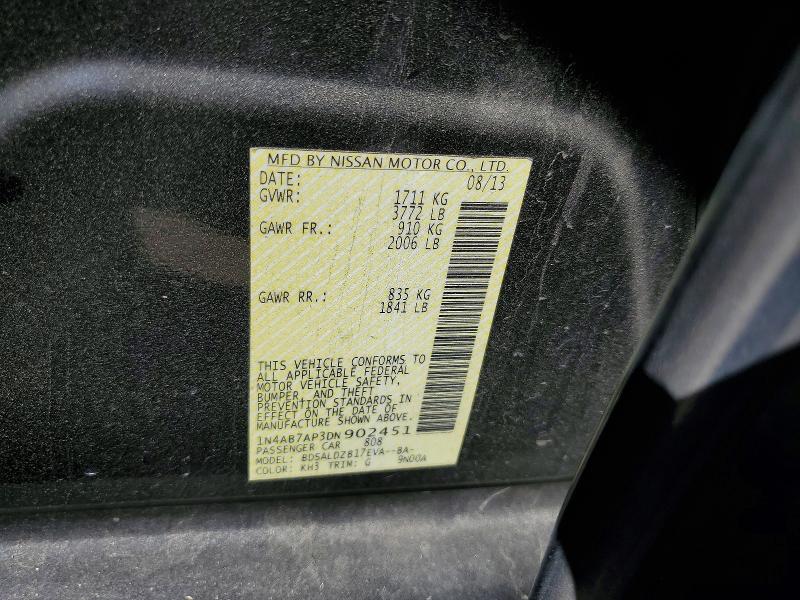 Aukcja sprzedaży 2013 Nissan Sentra, vin: 1N4AB7AP3DN902451, numer aukcji: 41649236