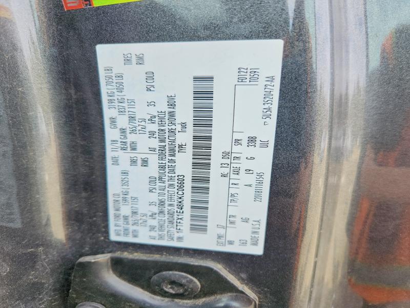 Aukcja sprzedaży 2019 Ford F150, vin: 1FTFX1E48KKC06603, numer aukcji: 78976345