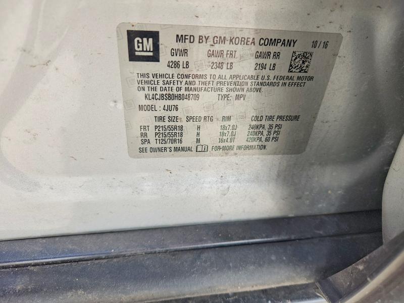 79936105 :رقم المزاد ، KL4CJBSB0HB048709 vin ، 2017 Buick Encore مزاد بيع