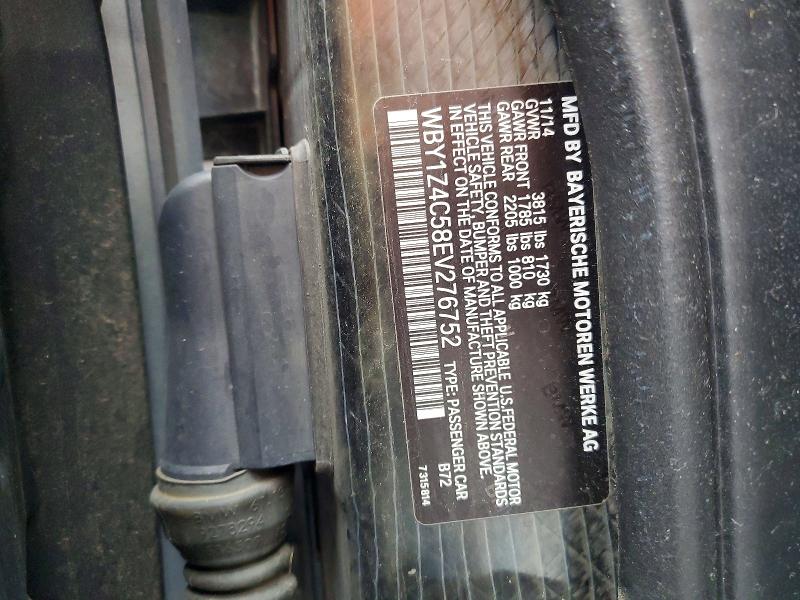 2014 Bmw I3 მანქანა იყიდება აუქციონზე, vin: WBY1Z4C58EV276752, აუქციონის ნომერი: 48275946
