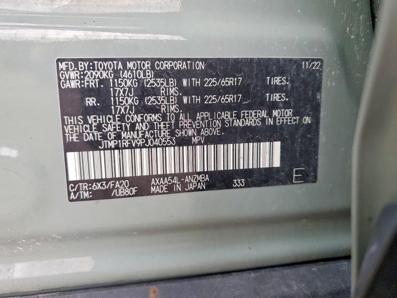 47829646 :رقم المزاد ، JTMP1RFV9PJ040553 vin ، 2023 Toyota Rav4 مزاد بيع