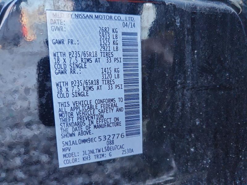 Auction sale of the 2014 Infiniti Qx60, vin: 5N1AL0MM9EC532776, lot number: 79966725