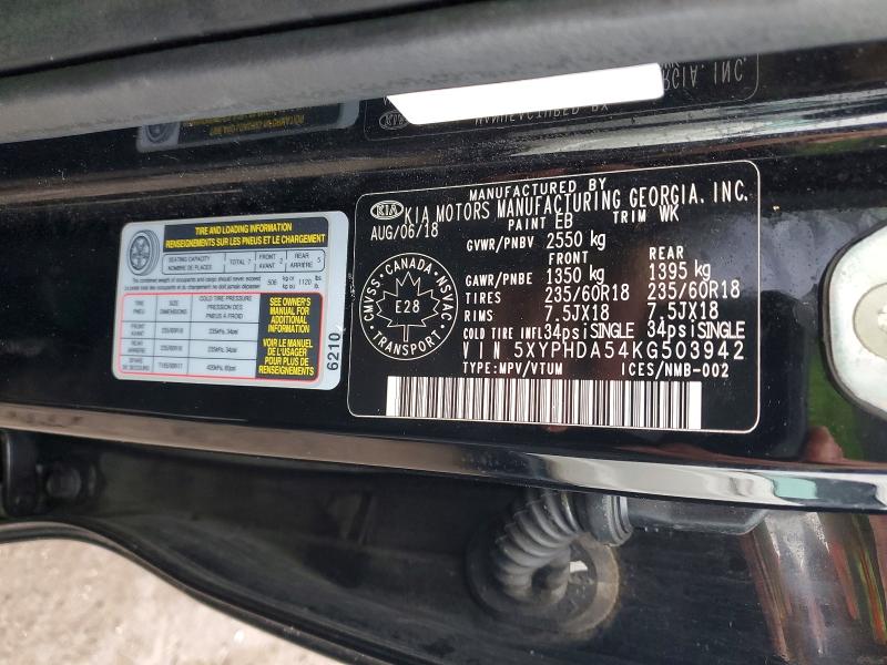 Продажа на аукционе авто 2019 Kia Sorento, vin: 5XYPHDA54KG503942, номер лота: 78845665