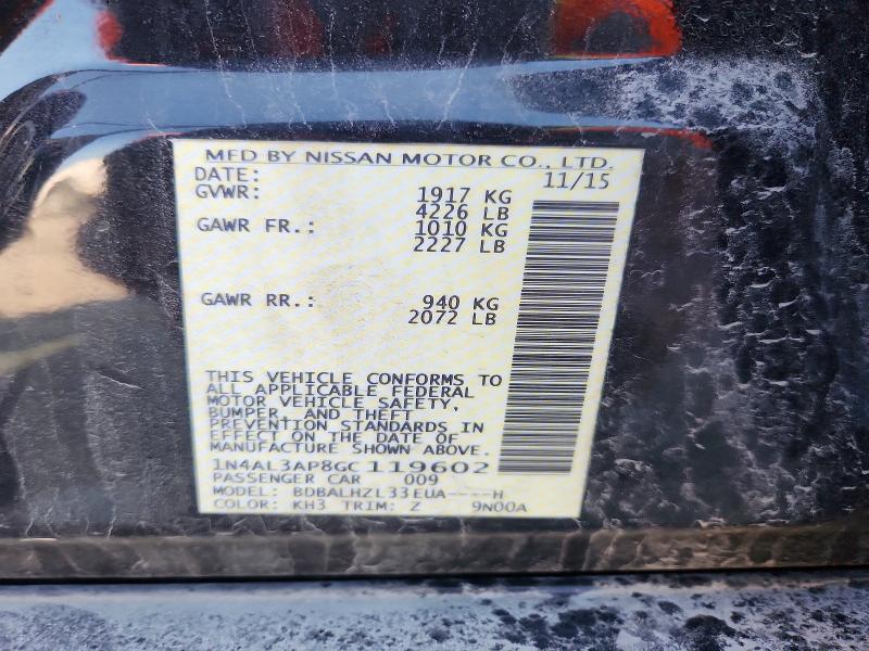 Продаж на аукціоні авто 2016 Nissan Altima, vin: 1N4AL3AP8GC119602, номер лоту: 79775315