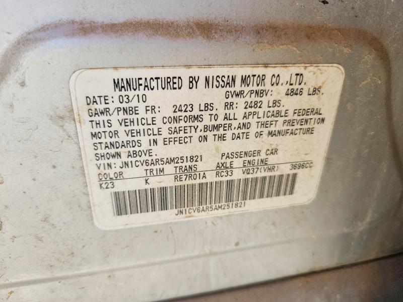 Продажа на аукционе авто 2010 Infiniti G37 Sedan, vin: JN1CV6AR5AM251821, номер лота: 46729916