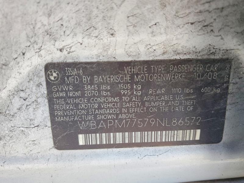 Продаж на аукціоні авто 2009 Bmw 335, vin: WBAPM77579NL86572, номер лоту: 79318785