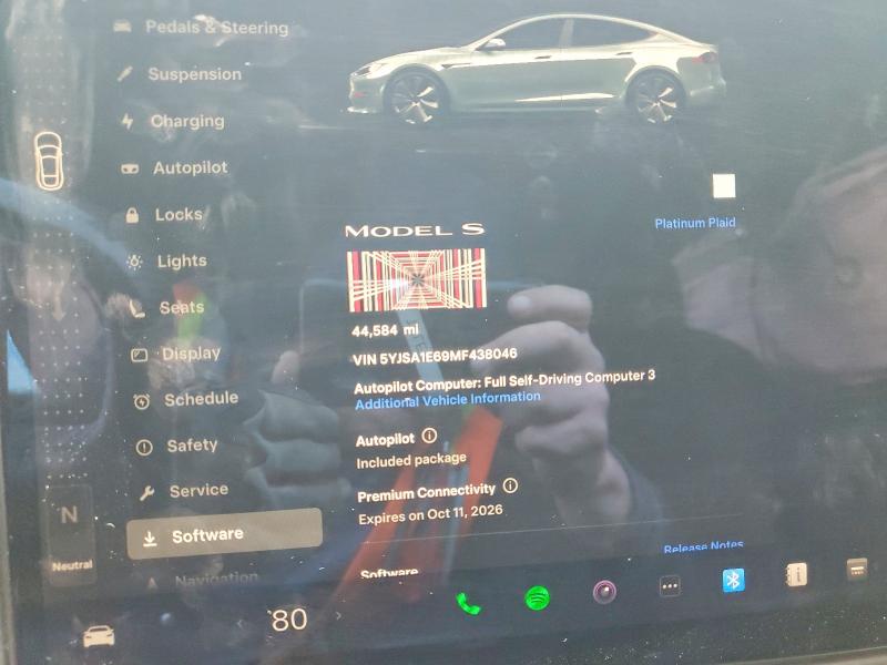 Aukcja sprzedaży 2021 Tesla Model S, vin: 5YJSA1E69MF438046, numer aukcji: 79564475