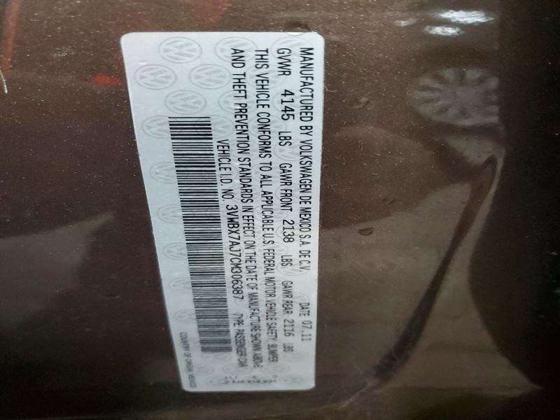 Auction sale of the 2012 Volkswagen Jetta, vin: 3VWBX7AJ7CM306387, lot number: 45989406