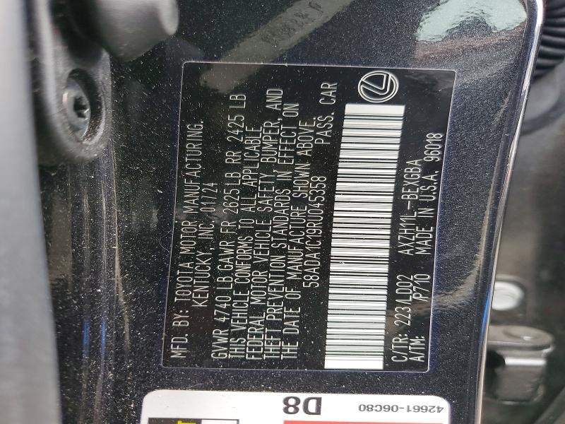 Продаж на аукціоні авто 2024 Lexus Es 300h, vin: 58ADA1C19RU045358, номер лоту: 47896686
