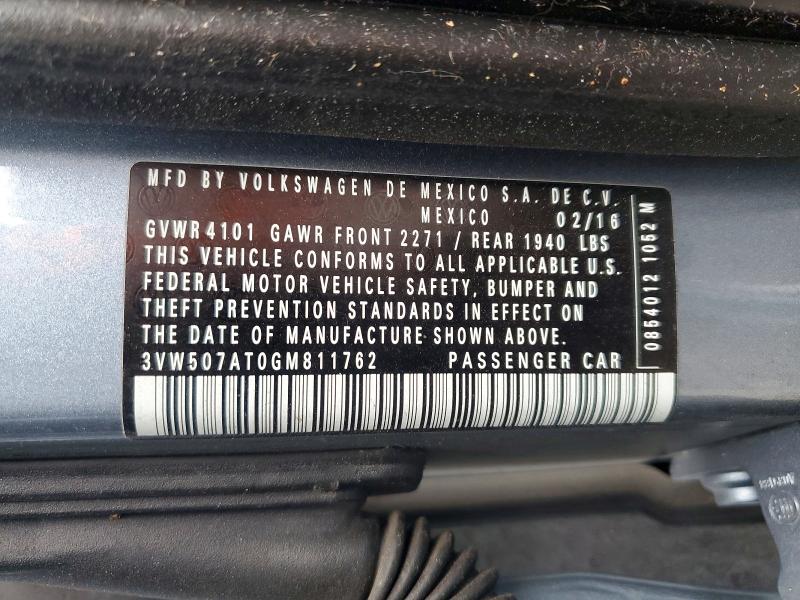 46775486 :رقم المزاد ، 3VW507AT0GM811762 vin ، 2016 Volkswagen Beetle مزاد بيع