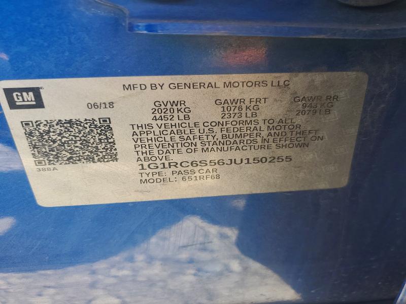 Продажа на аукционе авто 2018 Chevrolet Volt, vin: 1G1RC6S56JU150255, номер лота: 45841326