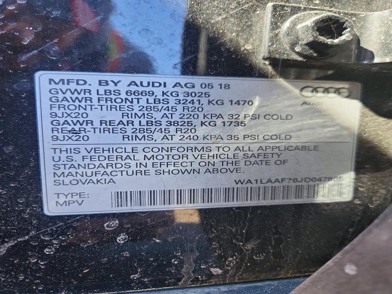 Aukcja sprzedaży 2018 Audi Q7, vin: WA1LAAF76JD047865, numer aukcji: 41932586