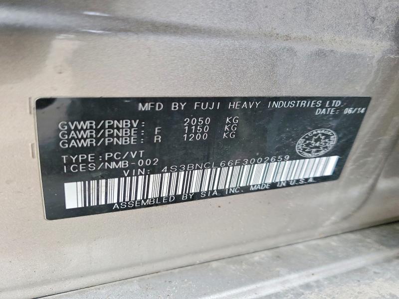 Продаж на аукціоні авто 2015 Subaru Legacy, vin: 4S3BNCL66F3002659, номер лоту: 79665915