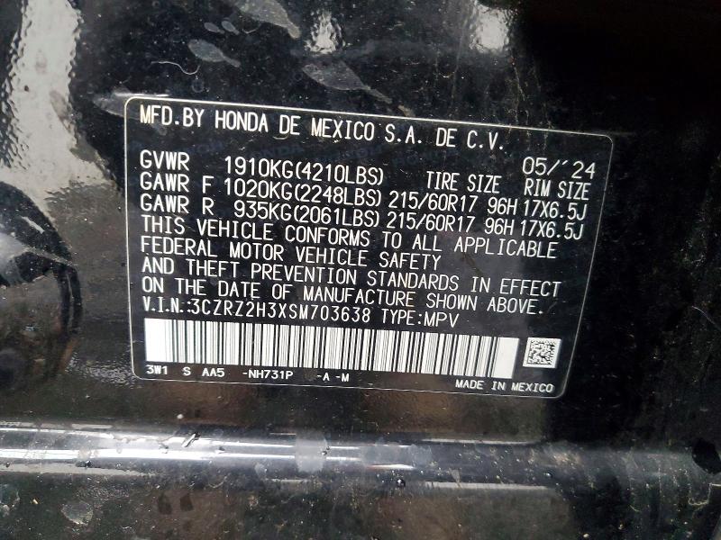 Aukcja sprzedaży 2025 Honda Hr-v, vin: 3CZRZ2H3XSM703638, numer aukcji: 45978386