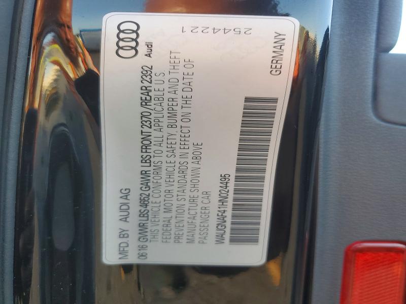 45467996 :رقم المزاد ، WAUGNAF41HN024495 vin ، 2017 Audi A4 مزاد بيع