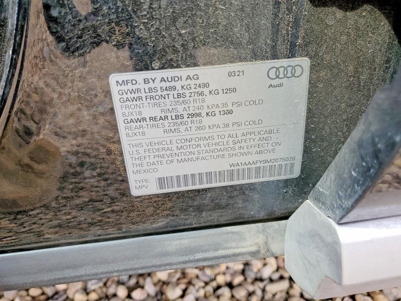 Aukcja sprzedaży 2021 Audi Q5, vin: WA1AAAFY9M2075028, numer aukcji: 47054776