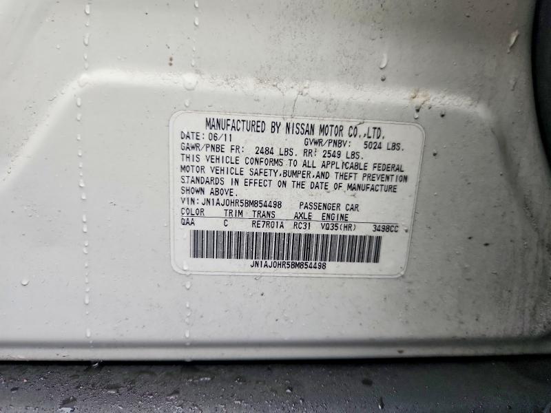 41583116 :رقم المزاد ، JN1AJ0HR5BM854498 vin ، 2011 Infiniti Ex35 مزاد بيع