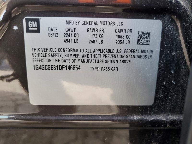 Продаж на аукціоні авто 2013 Buick Lacrosse, vin: 1G4GC5E31DF146654, номер лоту: 45445236