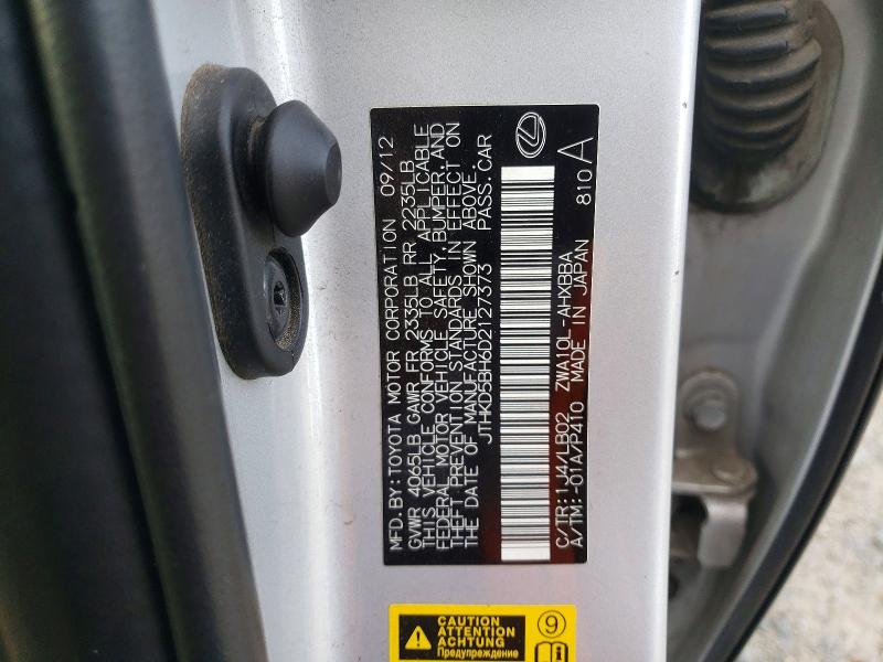 Aukcja sprzedaży 2013 Lexus Ct 200h, vin: JTHKD5BH6D2127373, numer aukcji: 41660716