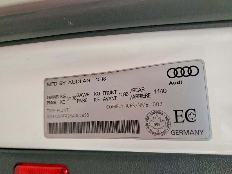 Aukcja sprzedaży 2019 Audi A4, vin: WAUCNAF42KA007895, numer aukcji: 47779426