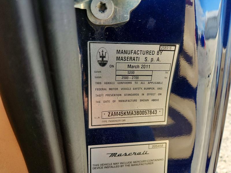 Auction sale of the 2011 Maserati Granturismo, vin: ZAM45KMA3B0057843, lot number: 41939096