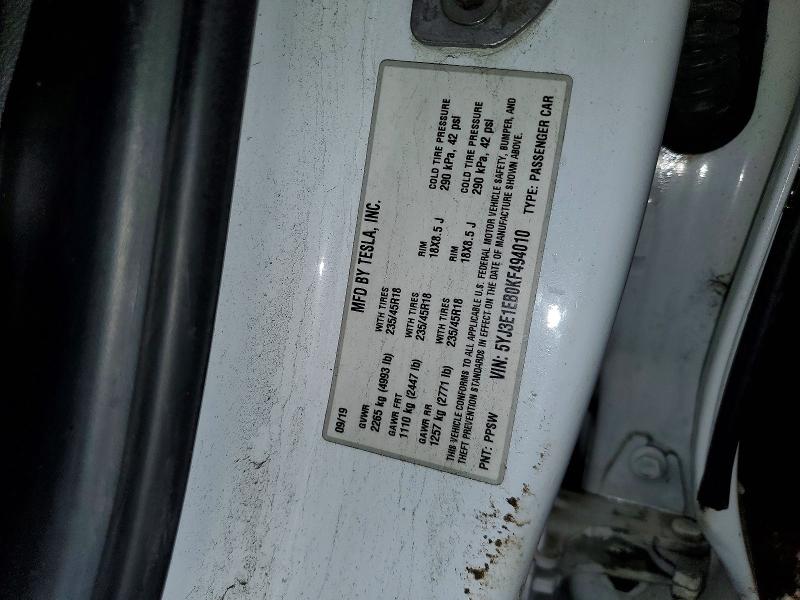 Продажа на аукционе авто 2019 Tesla Model 3, vin: 5YJ3E1EB0KF494010, номер лота: 46146256