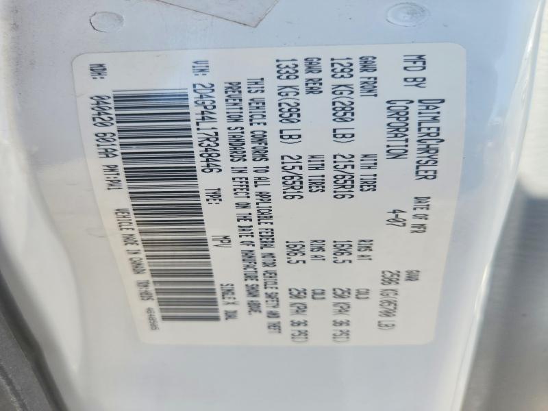 46331346 :رقم المزاد ، 2D4GP44L17R348446 vin ، 2007 Dodge Grand Caravan مزاد بيع