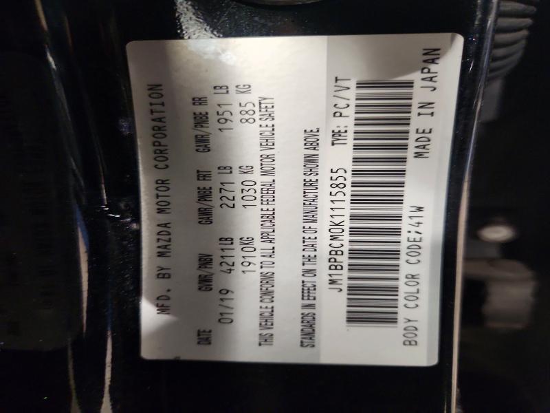 Продаж на аукціоні авто 2019 Mazda 3, vin: JM1BPBCM0K1115855, номер лоту: 45640266