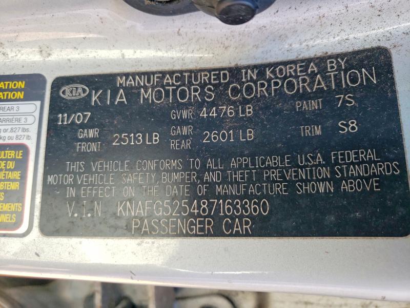 Aukcja sprzedaży 2008 Kia Rondo, vin: KNAFG525487163360, numer aukcji: 47554516