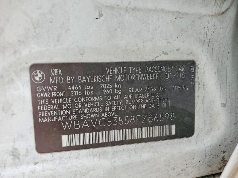 47057456 :رقم المزاد ، WBAVC53558FZ86598 vin ، 2008 Bmw 328 مزاد بيع