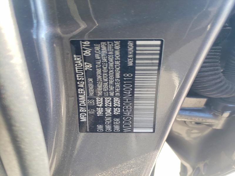 46898766 :رقم المزاد ، WDDSJ4EB0HN400118 vin ، 2017 Mercedes-benz Cla مزاد بيع