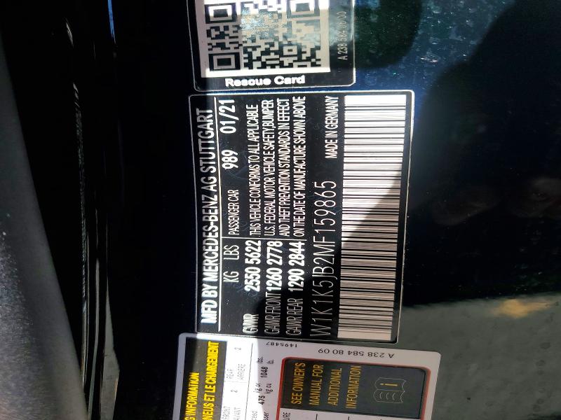 Продаж на аукціоні авто 2021 Mercedes-benz E, vin: W1K1K5JB2MF159865, номер лоту: 47454016