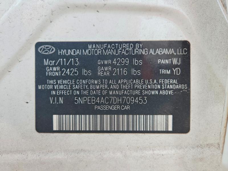 Aukcja sprzedaży 2013 Hyundai Sonata, vin: 5NPEB4AC7DH709453, numer aukcji: 45623996