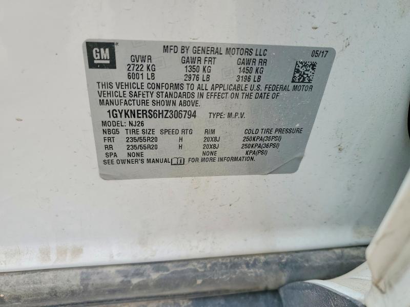 47313156 :رقم المزاد ، 1GYKNERS6HZ306794 vin ، 2017 Cadillac Xt5 مزاد بيع