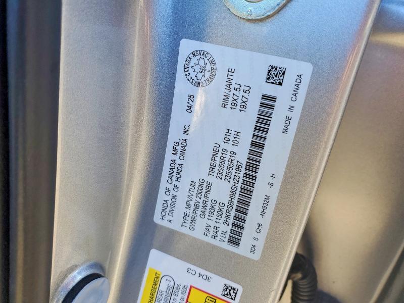 45975506 :رقم المزاد ، 2HKRS6H98SH231967 vin ، 2025 Honda Cr-v مزاد بيع