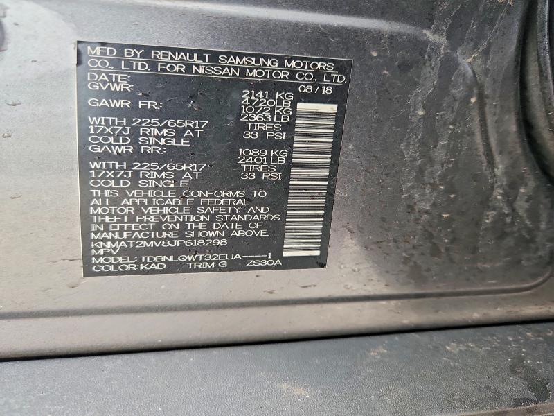 Aukcja sprzedaży 2018 Nissan Rogue, vin: KNMAT2MV8JP618298, numer aukcji: 79600005