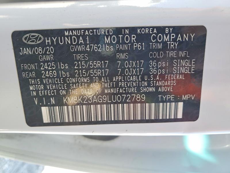 Aukcja sprzedaży 2020 Hyundai Kona Electric, vin: KM8K23AG9LU072789, numer aukcji: 46952396