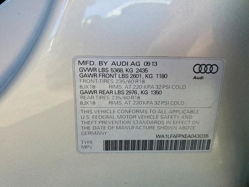 Продажа на аукционе авто 2014 Audi Q5, vin: WA1LFAFPXEA043035, номер лота: 46523106