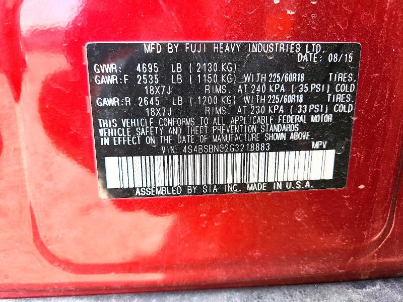 Продаж на аукціоні авто 2016 Subaru Outback, vin: 4S4BSBNC2G3218883, номер лоту: 46352806