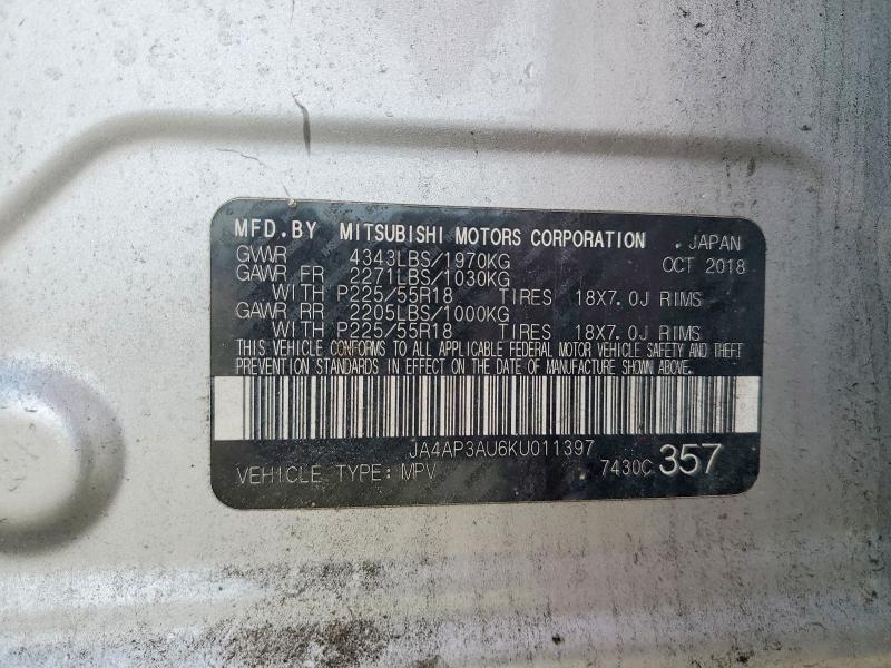 Продаж на аукціоні авто 2019 Mitsubishi Outlander Sport, vin: JA4AP3AU6KU011397, номер лоту: 41927726