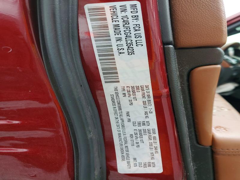 79792875 :رقم المزاد ، 1C4RJFCG4LC354235 vin ، 2020 Jeep Grand Cherokee مزاد بيع