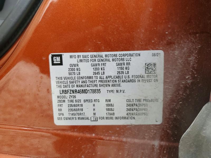 2021 Buick Envision მანქანა იყიდება აუქციონზე, vin: LRBFZNR46MD178835, აუქციონის ნომერი: 79820635