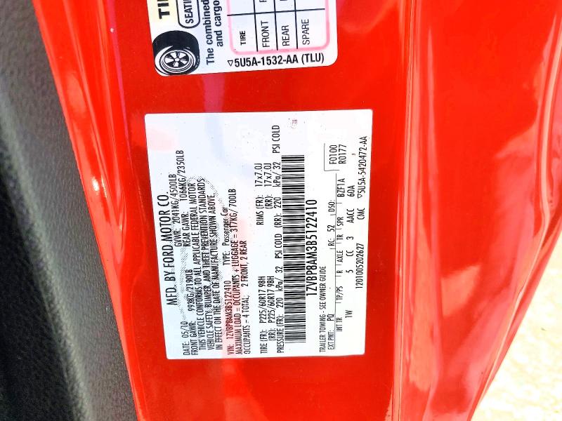 2011 Ford Mustang მანქანა იყიდება აუქციონზე, vin: 1ZVBP8AM3B5122410, აუქციონის ნომერი: 45965446
