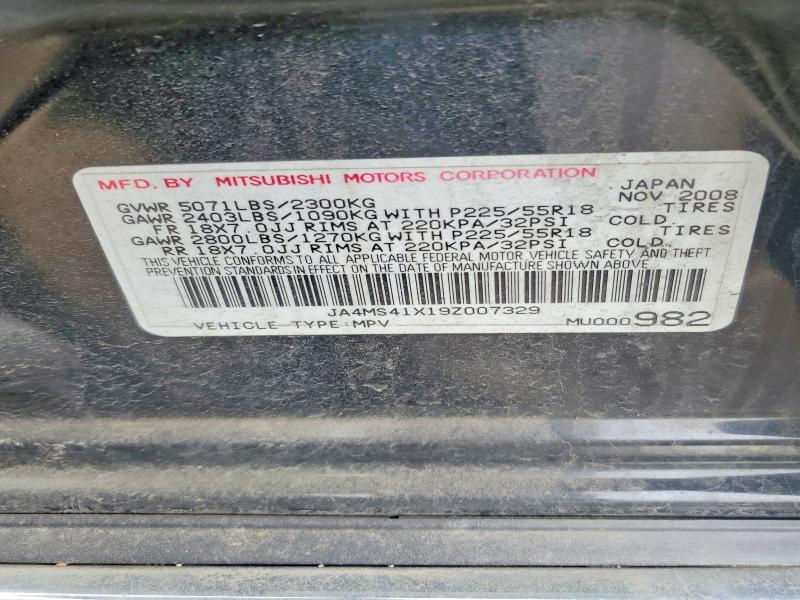 Aukcja sprzedaży 2009 Mitsubishi Outlander, vin: JA4MS41X19Z007329, numer aukcji: 47184246