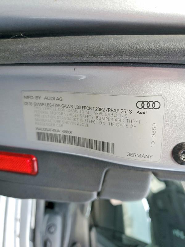 Aukcja sprzedaży 2018 Audi A4, vin: WAUDNAF49JA148806, numer aukcji: 47367586