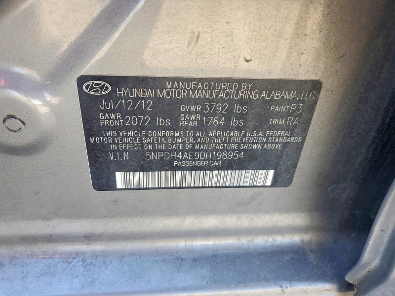 Продаж на аукціоні авто 2013 Hyundai Elantra, vin: 5NPDH4AE9DH198954, номер лоту: 47911836